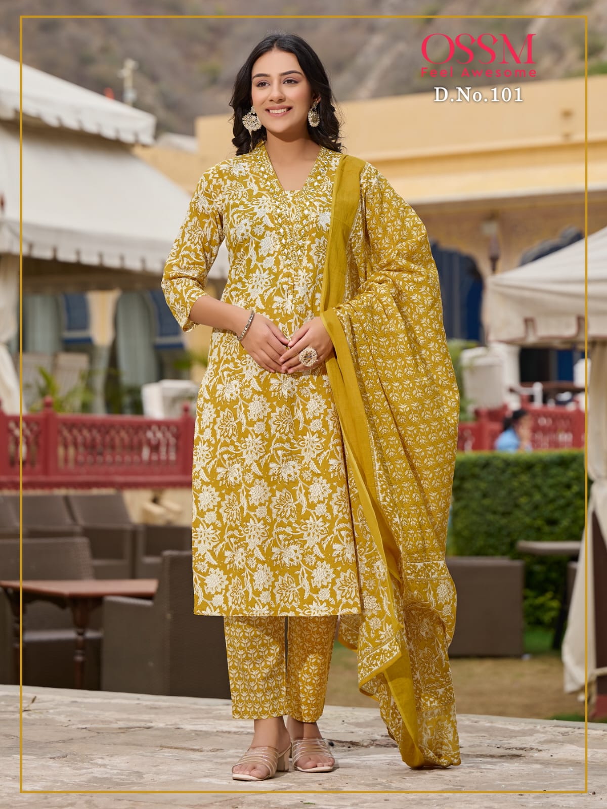 Malhar By Ossm Printed Cotton Designer Kurti With Bottom Dupatta Wholesale  Shop In Surat